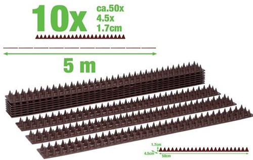 Kinzo pointes de clôture plastique lot de 10 pièces 50cm pour sécurité jardin