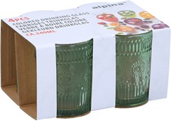 Alpina lot de verres 240ml vert - 4 verres pour enfants
