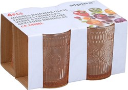 Alpina verre à boire orange 240ml lot de 4 verres usage quotidien