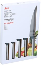 Alpina set de couteaux cuisine 5 pièces inox argent design ergonomique