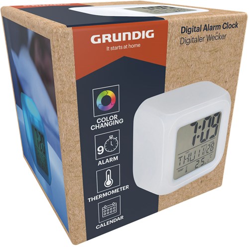 Grundig Digitale Wekker 7,8x7,8x7,8cm Color Changing