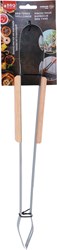 BBQ Collection barbecue tang RVS 39 cm luxe eikenhout zilver