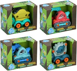 Cilgro dinosaurus speelgoed graafmachine auto kunststof 12cm