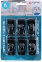 Alpina kledinghanger verbinder zwart kunststof 6 stuks organizer