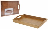 Plateau en bambou rectangulaire 43x29x5 cm bois clair durable