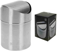 Koopman tafel prullenbak RVS 1,5 liter zilver - tafelafvalbakje
