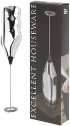Excellent Houseware cappuccinoklopper chroom op batterij voor koffie