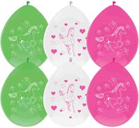 Ballonnen paarden set 6 stuks - feestdecoratie dieren thema