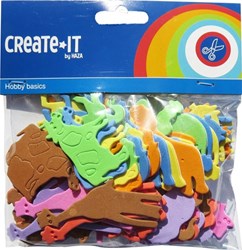 Foam dieren stickers knutselset 64 stuks kleurrijk creatief speelgoed