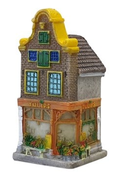 Harlekijn 3D Hollandse gevelhuisje Tulips polystone decoratie
