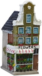 Harlekijn 3D Hollandse gevelhuisjes Flowers polystone decoratief speelgoed
