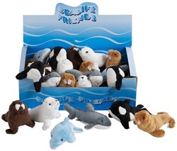 Harlekijn knuffel zeedieren - zachte pluche speelgoed 12 cm - assorti
