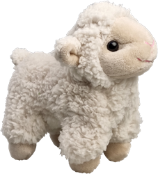 Harlekijn knuffel schaap Lammetje Wollie 14 cm pluche speelgoed