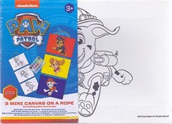 Harlekijn Paw Patrol 3 mini canvas aan touw, inclusief verf en penseel. (12 stuks)