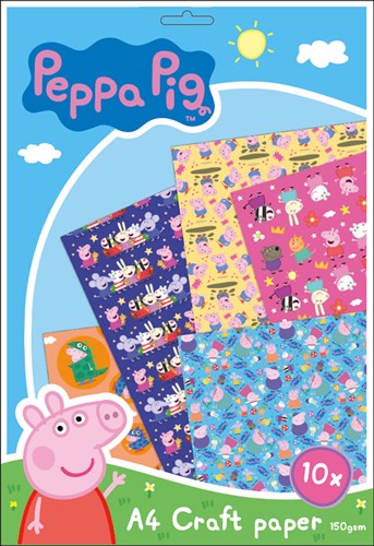 Knutselpapier Peppa Pig A4 150gram multi kleuren voor kinderen