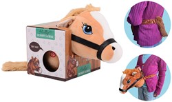 Johntoy tête de cheval en peluche jouet avec élastique et son beige