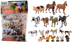 Johntoy animaux de ferme jouet set 20 pièces dans un sac plastique