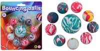 Johntoy stuiterballen speelgoed 10 stuks kleurrijk rubber op kaart