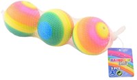 Johntoy regenboogballen speelgoed set 3 stuks rubber kleurrijk 8 cm-2