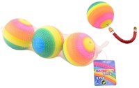 Johntoy regenboogballen speelgoed set 3 stuks rubber kleurrijk 8 cm