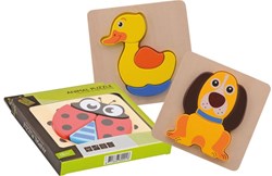 Jouéco puzzle animaux en bois - jouet éducatif pour tout-petits