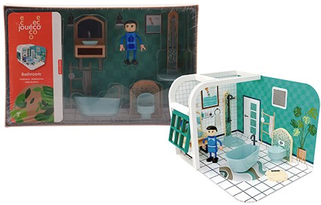 Jouéco houten badkamer speelset poppenhuis - educatief speelgoed