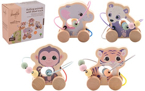 Jouéco jouet animal roulant labyrinthe de perles en bois FSC multicolore
