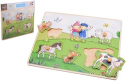 Johntoy Fien et Teun puzzle en bois jouet éducatif motricité