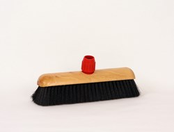 Balai de chambre poils synthétiques noir avec porte-manche - brosse de nettoyage 29 cm