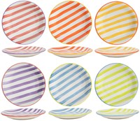 HIT Trading vaisselle assiette en céramique 19cm Summer Stripes rayée