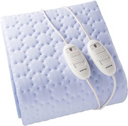 Inventum elektrische deken tweepersoons fleece 150x140 cm lichtblauw
