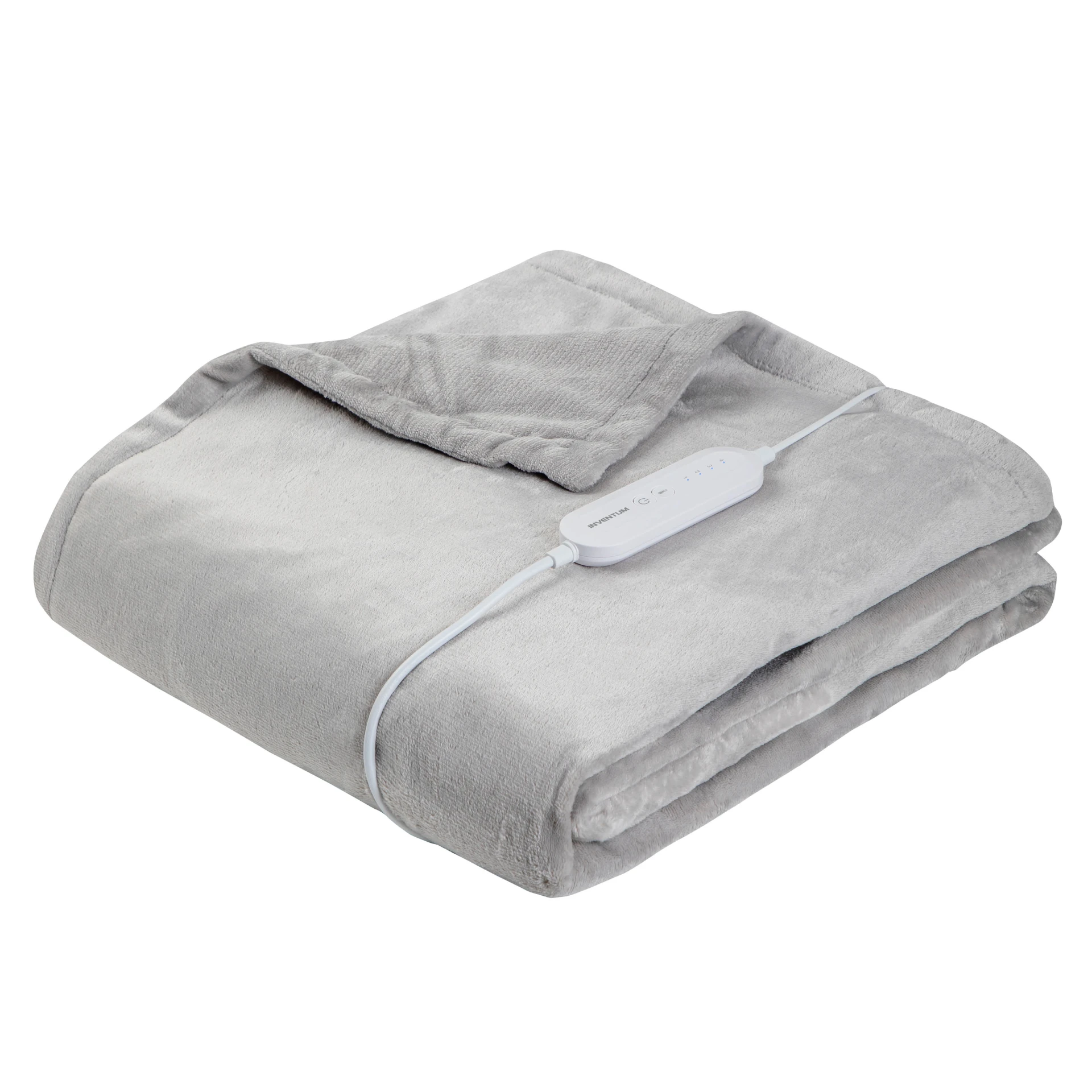 Inventum elektrische omslagdeken fleece 180x130cm lichtgrijs warmtedeken