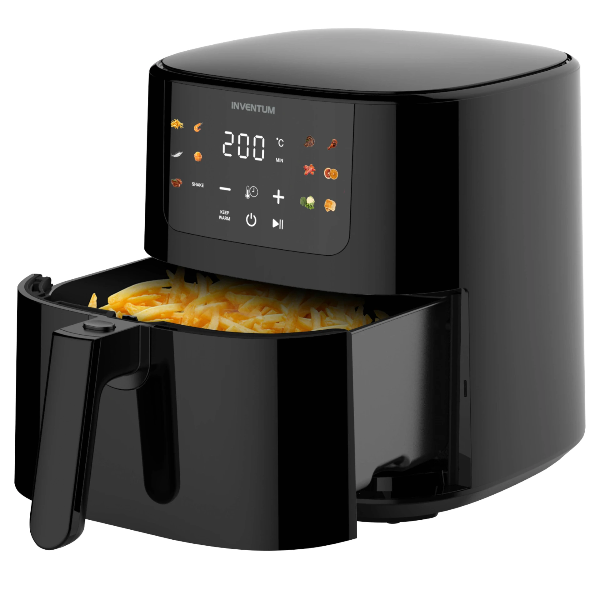 Inventum Airfryer hetelucht friteuse 5 liter zwart 1500W keukenapparaat