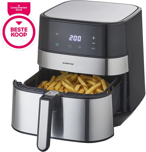 Inventum GF500HLD Airfryer Friteuse  5L Zwart/RVS 1700W