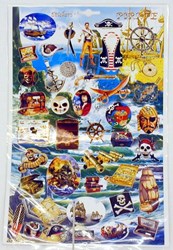 Harlekijn sticker piraten stickervel 12 stuks - piratenfeest stickers
