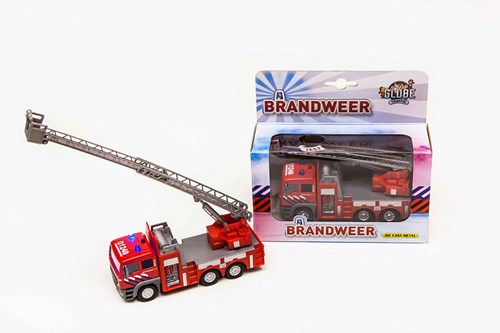 Camion de pompiers Die-Cast avec échelle, lumière et son 16cm
