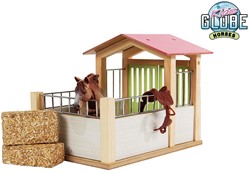 Kids Globe paardenbox 14x21,8x14cm 1:24 roze (excl. accessoires)