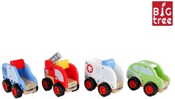 Houten voertuigen speelgoed 12,5cm - assorti - duurzaam kinderspeelgoed