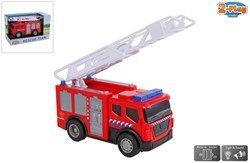 Camion de pompier jouet citerne rouge avec lumière et son 14cm