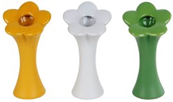 Vase fleur décoration vert jaune blanc céramique 15cm design moderne