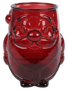 Van Manen vase Papa Noel verre rouge décoration Noël 11x11x13cm