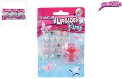 Bague gloss à lèvres et stickers boucles d'oreilles - set glamour pour enfants