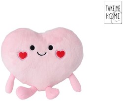 Pluche knuffel hart licht roze 20cm speelgoed cadeau