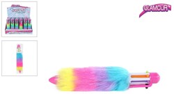 Pluizige multi color balpen kleurrijk schrijfplezier voor kinderen