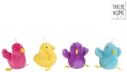 Vogel pluche knuffel multi kleuren 7,5cm speelgoed