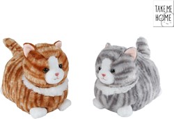 Poes pluche knuffel liggend 25cm zacht speelgoed kat