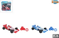 2-Play voiture de course jouet Formule avec pneus supplémentaires pull back