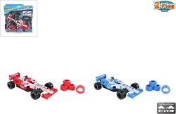 2-Play raceauto speelgoed Formule auto met extra banden pull back
