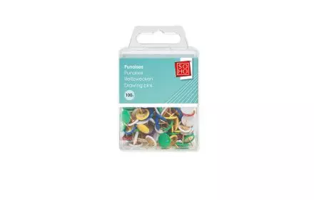 Soho punaises gekleurd - 100 stuks - prikbord accessoires