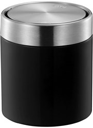 EKO tafelafvalbak prullenbak 1,5 liter mat zwart RVS design